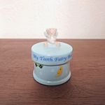 Vintage Russ Berrie Tooth Fairy Porcelain Baby Trinket Box Blue Boy Teddy Bear