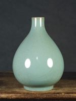 Antique Chinese Song Dynasty Ru Ware Crackled Glaze Vase