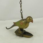 Brass Mughal Style Hanging Bird Shape Oil Lamp - possibly antique