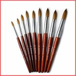 Acrylic Nail Brush Kolinsky Sable Hair Liquid Powder Crystal Pink Metal Handle 