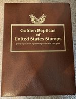 Golden Replicas Of United States Stamps Album with 22 Karat Proofs - 60 Stamps