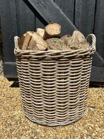 NEW Round Kubu Wicker Rattan Log Storage Handmade Traditional Fireside Basket