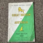 Rugby Test Match, ‘Great Britain vs Australia’ 1959 Programme