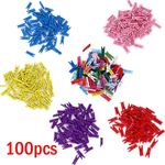 100PCS 25mm Mini Wooden Clips Colorful Photo Clothespins Craft Pegs Set