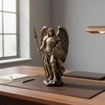 Winged Knight Statue Luxury Design Protective Gear Angel Sculpture Hand-Painted