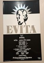EVITA Prince Edward Theatre London Original West End Poster Marti Webb Mark Ryan