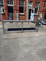 Stainless Steel Commercial Kitchen Work/Prep Table with Sink, Open Base 3m long