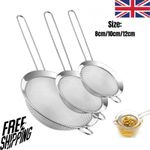 Tea Strainer 8/10/12cm Metal Sieve Mesh Kitchen Traditional Loose Leaf Filter In