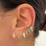 Color Zircon Ear Studs Popular Fashion Best-seller