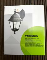 Varennes Outdoor Wall Lantern IP44 E27 60W Aluminium/Glass Matte Black
