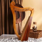 19-String Irish Harp Wood Veneer Lyre Stringed Professional Musical Instrument