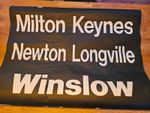 Vintage Bus Destination Blind Sign - Milton Keynes, Winslow, Newton Longville