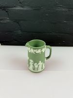 Wedgwood Jasper Ware Green Jug 11 cm High Glazed Inside