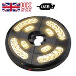 2xGarden Parasol Lights LED Patio Umbrella Pole Light USB Rechargeable Round UK