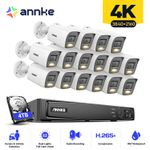 ANNKE 8MP Colorvu CCTV System Audio In POE IP Camera 12MP 8 16CH H.265+ NVR IP67