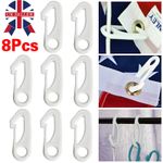 8Pcs Heavy Duty Flagpole Snap Hook Clips Flag Pole Attachment Accessories White