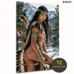 Metal Tin Poster Canvas Man Cave Gaming Room Garage Nudes Native American Indian