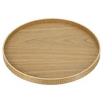 12" Wood Serving Tray Round Decorative Platter Home Kitchen Table