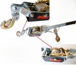 HEAVY DUTY 2 TON 2 HOOKS CABLE PULLER HAND WINCH FOR CARAVAN BOAT TRAILER