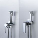 Chrome Toilet Douche Shower Bathroom Bidet Cleaning Sprayer Bracket Valve Set