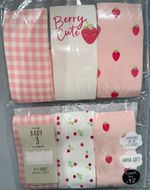 George Baby 3 Pack Cotton Jersey Super Soft Set 3-6M Strawberry Pink