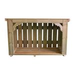 Low Wooden Log Store Heavy Duty Outdoor Firewood Storage Shed Fits Under Window
