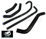 Yamaha RD125LC BAIKU Matt Black Silicone Hose Kit / Coolant Radiator A4-13