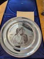 John Pinches 1972 Sterling Silver Royal Anniversary Plate 290g Cased