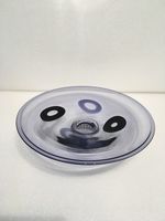  Art Glass Bowl Mid Century Purple black Decorative Bowl Murano Heavy Glass
