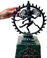 ANTIQUE BRONZE SHIVA DANCING NATARAJA LOST WAX CASTING SOUTH INDIA EARLY 20 TH C