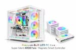 Gaming PC Case RGB ATX Tempered Glass LED Dual Chamber x1-x10 ARGB Fans +RGB Hub
