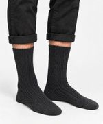Mens Black 100% Merino Lambswool Cable Pattern Warm Socks 3 Pack UK 7 -11
