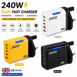 240W Super Fast Charger 2 USB 3 Type C PD3.0 For iPhone 16 17 Samsung S26 S25 UK