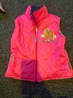 Shires Girls Pink Quilted Horse Embroidered Zip Gilet Waistcoat 5-6Y