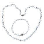 Retro Stauer Sterling silver crystal necklace and bracelet set