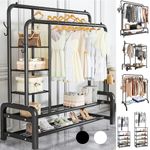 Clothes Rail 120Kg Load Clothes Rack Shelfs Shoe Rack Display Stand Heavy Duty