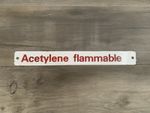 Vintage Enamel Warning Sign Acerylene Flammable