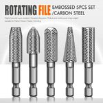 5PCS 1/4" Tungsten Carbide Rotary Tip Burr Set Die Grinder Shank Bit Metal