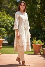 Women’s Traditional Embroidered Kameez with Matching Trousers