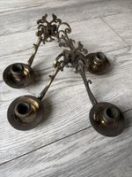 Vintage Art Nouveau Pair Of Brass Wall Candleholders