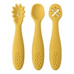 3PCS Baby Silicone Utensils Set - Soft Fork & Spoon for Toddler Feeding