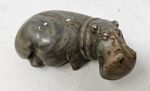 Stone Hippopotamus Ornament 4in Long