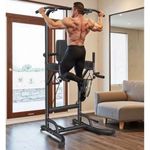 Power Tower Dip Station Pull Up Bar Adjustable Multi-Function for Home Fitness