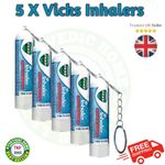 5 x Vicks Inhaler Nasal Sticks Speedy Relief from Blocked Nose * UK *