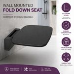 Fold Down Shower Seat Wall Mounted Black Disabled Elderly Bathroom Chair 160kg