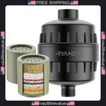 Ryamen heavy duty shower filter 2 cartridges black water softener removes