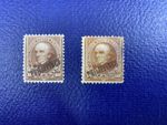 Philippines Sc 217 & 217A Type II 1899 10c, Daniel Webster-Statesman, Mint Hinge