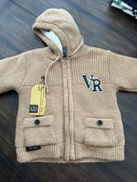 Oscar Star 4T NWT Beige Knit Hooded Full Zip Sherpa Lined Jacket Wool