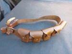 REPRODUCTION BRITISH MILITARY BROWN FIVE POUCH LEATHER BANDOLIER