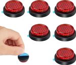 6Pcs Round Motorcycle Reflectors, Stick-on Safety Reflectors, 24mm Mini License